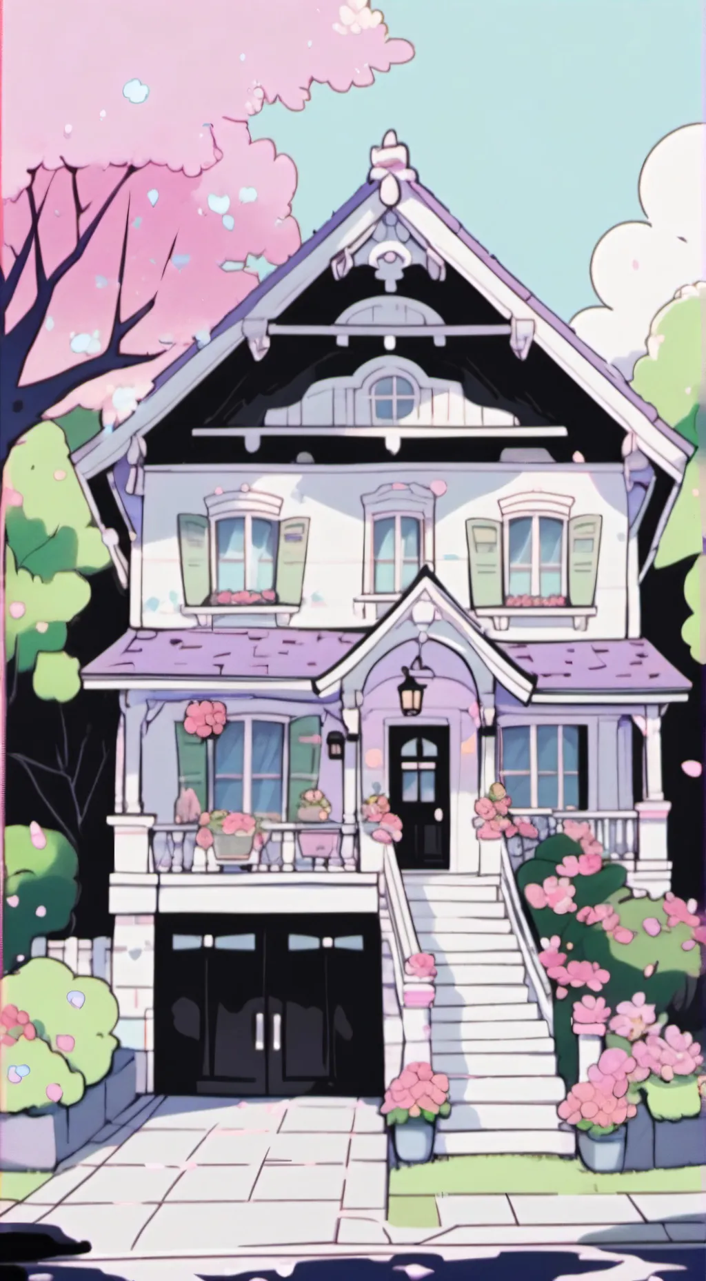 ai character: 🩷🌈🌸dw house🌸🌈🩷 background