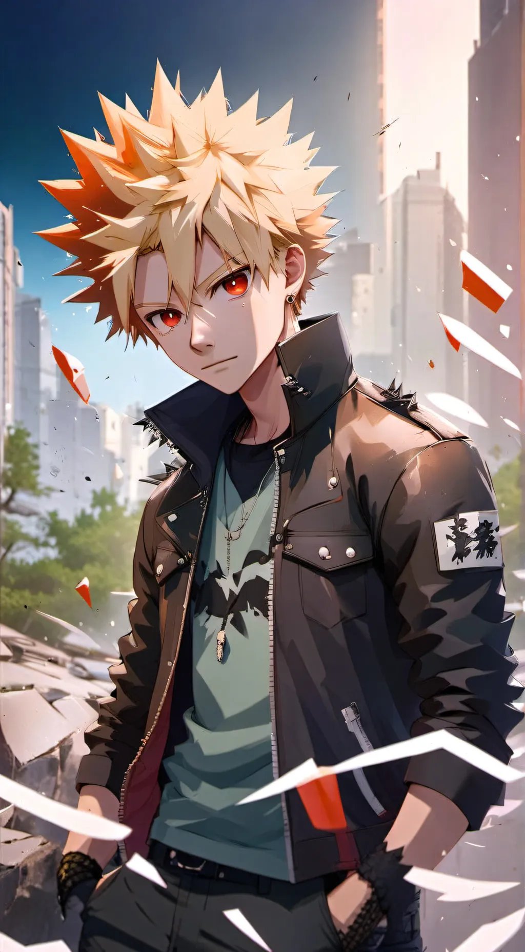 ai character: Bakugo Katsuki background