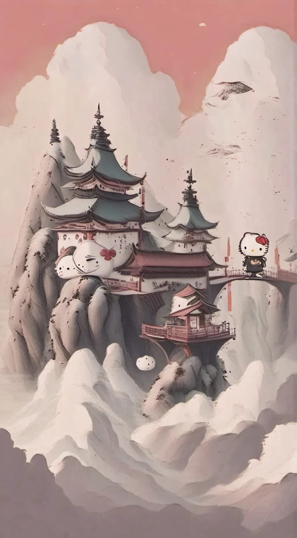 ai character: Sanrio sleepover background
