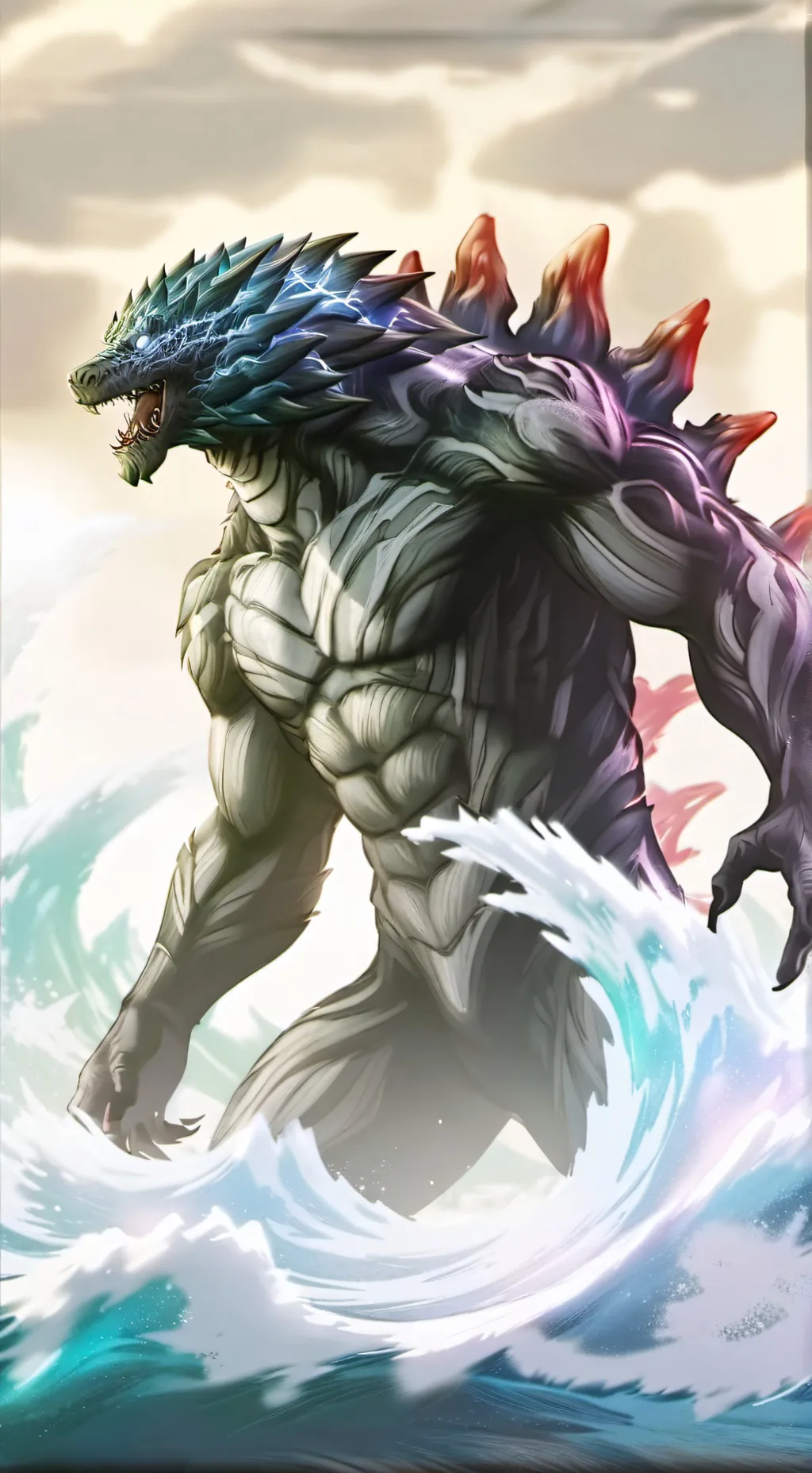 ai character: ￼ Kaiju universe7 background