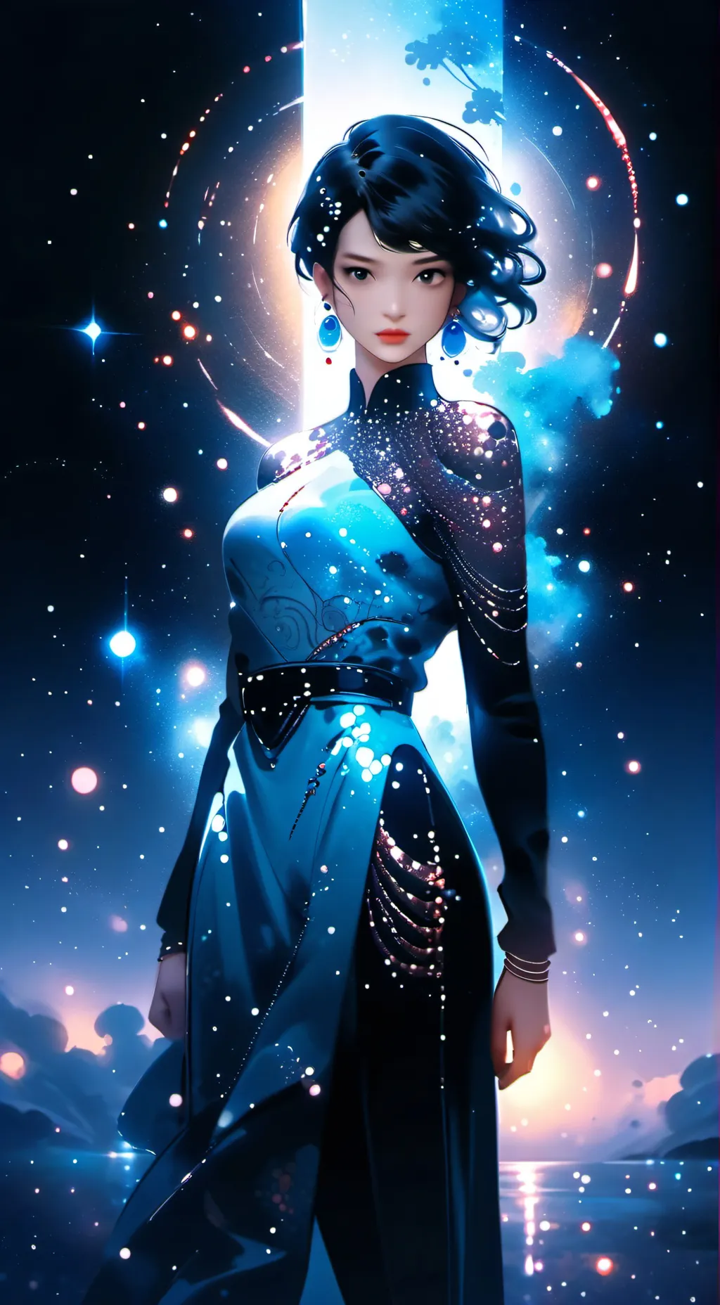 ai character: Moon light  background