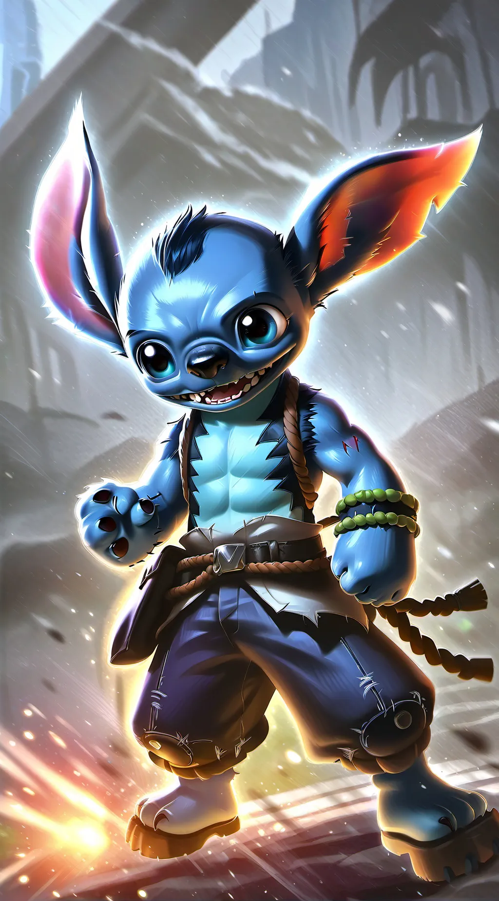 ai character: Stitch background