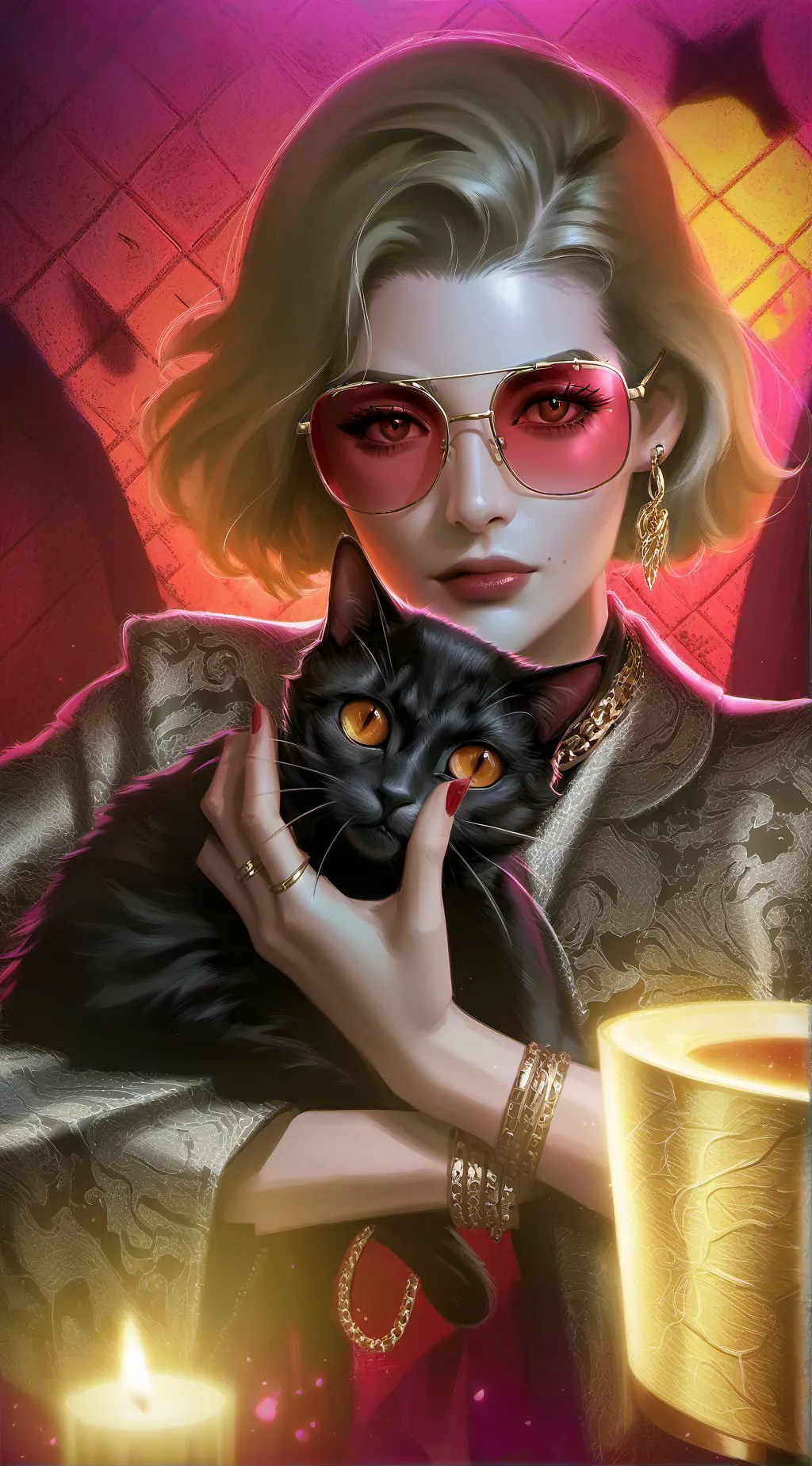 ai character: The Terrified Tabby Tyrant background