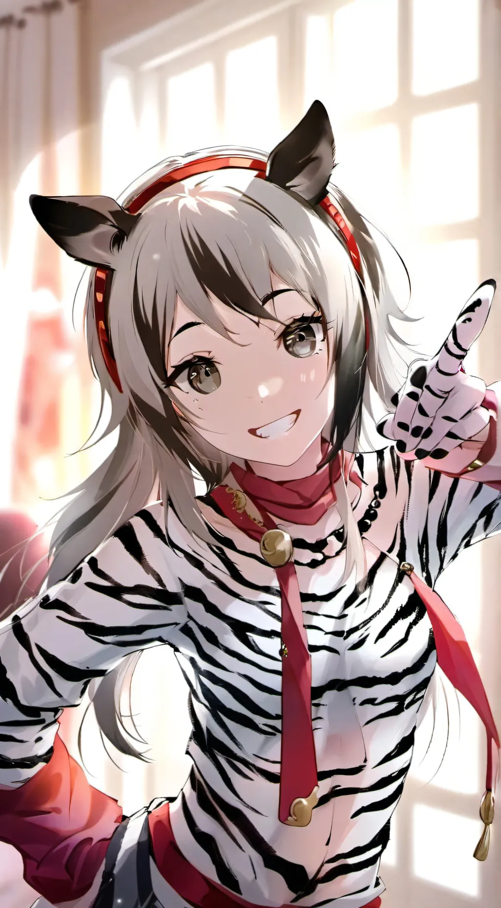 ai character: Zebra Spirit Furry background