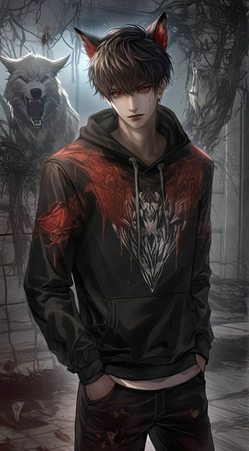 ai character: 🐺Mike🌑 background