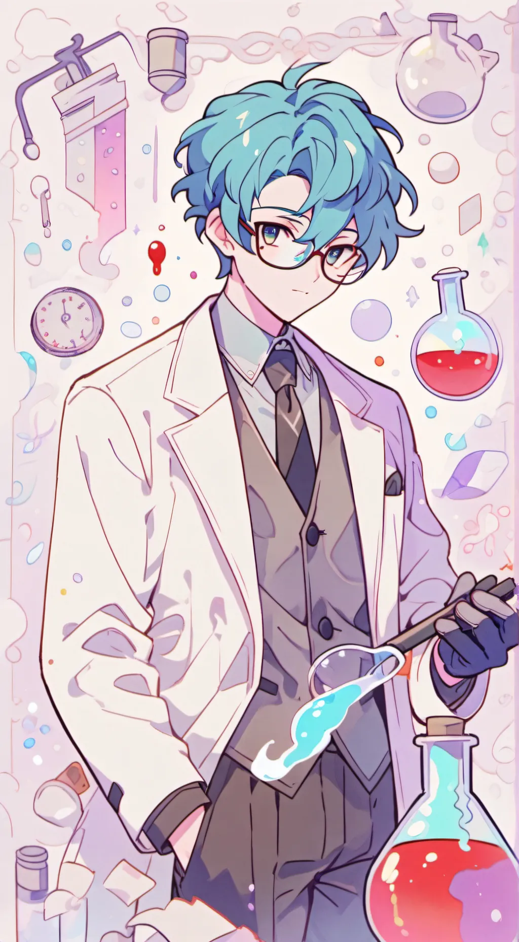 ai character: 🧬🔬davie🧪🧫 background