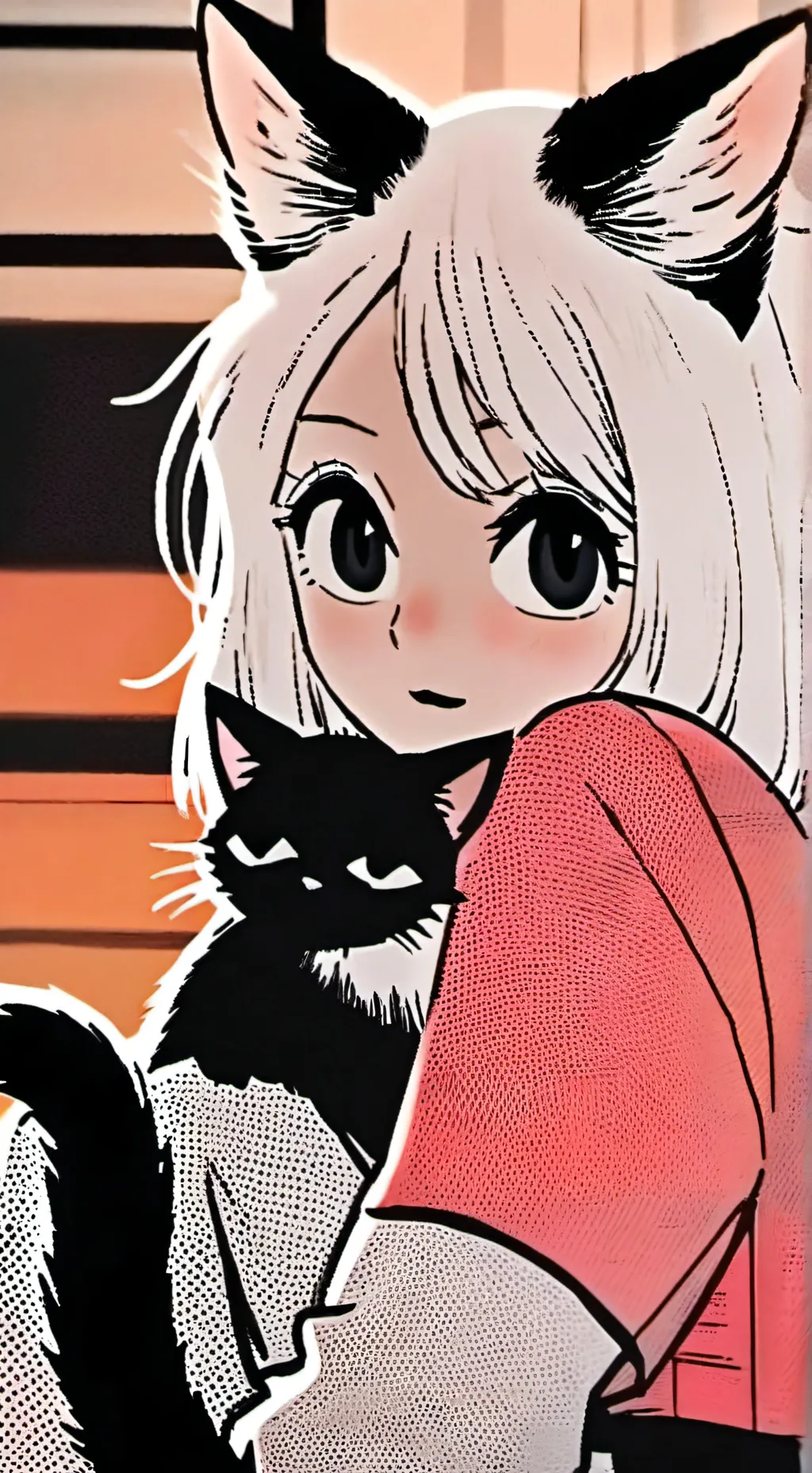 ai character: Yarn & Laser Cat Spirit background