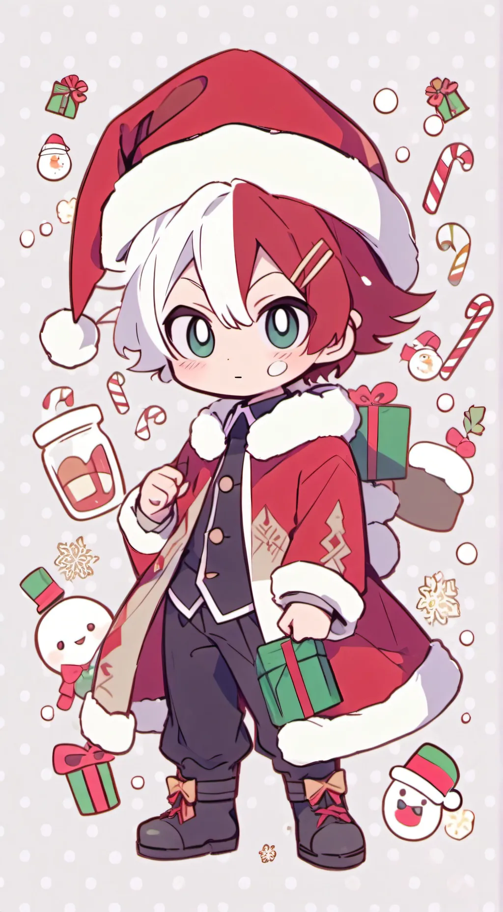 ai character: MHA SECRET SANTAAA background