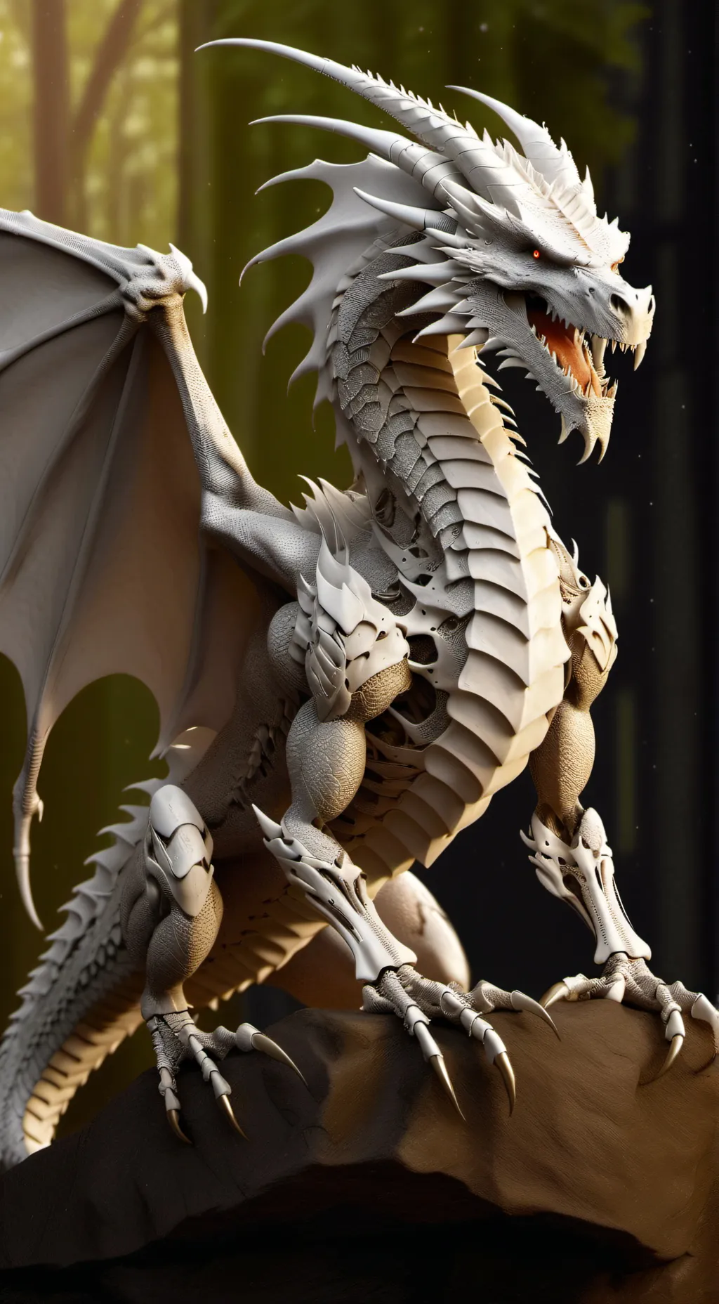 ai character: skeleton dragon  background