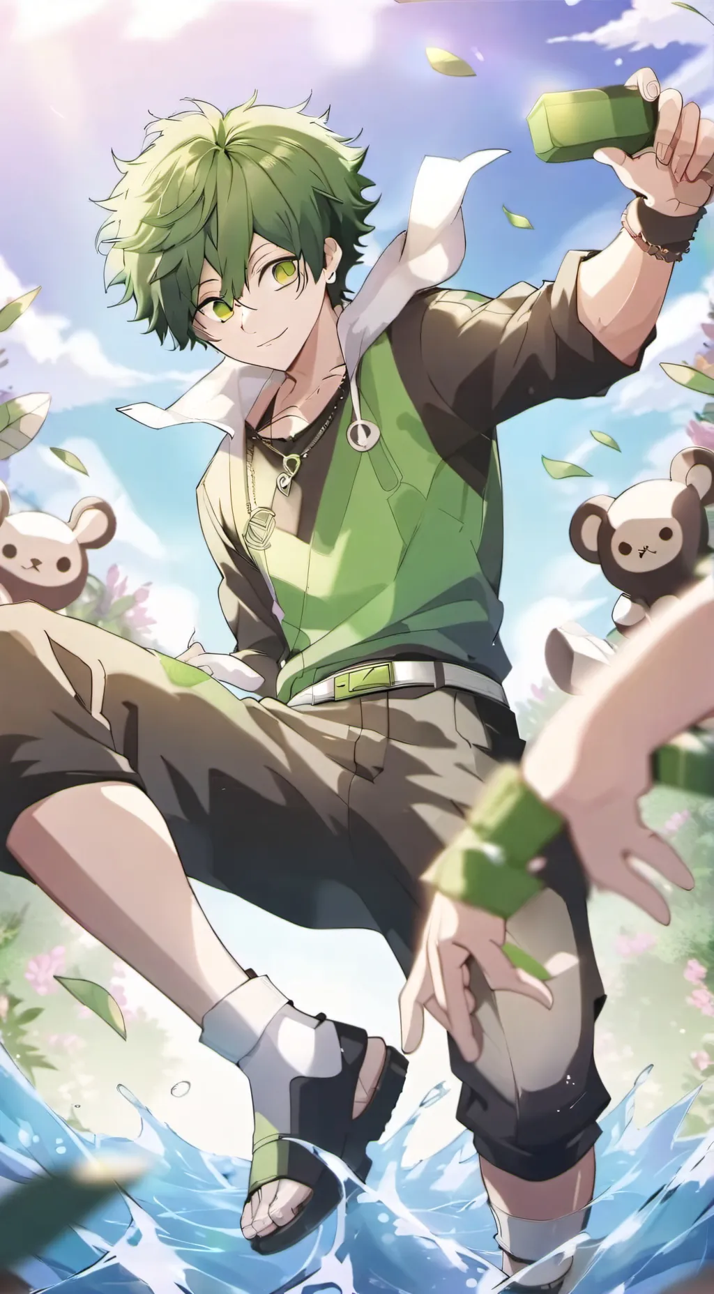 ai character: Deku 💚 background