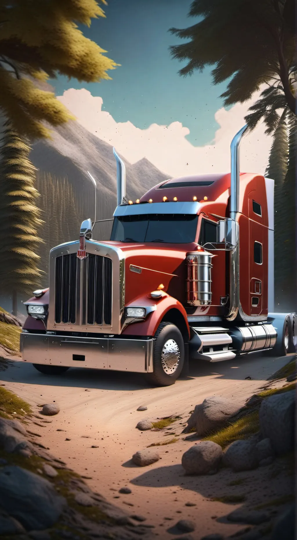 ai character: Kenworth w900l background