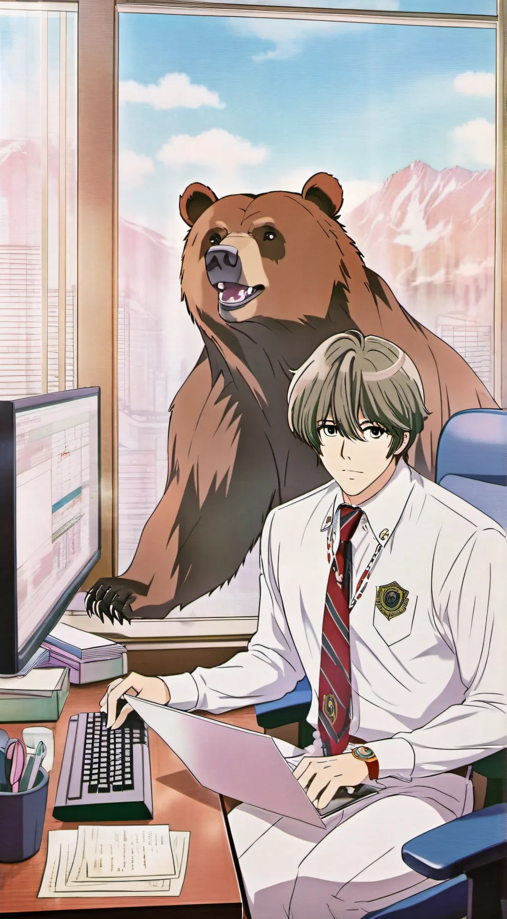 ai character: grizz.co  background