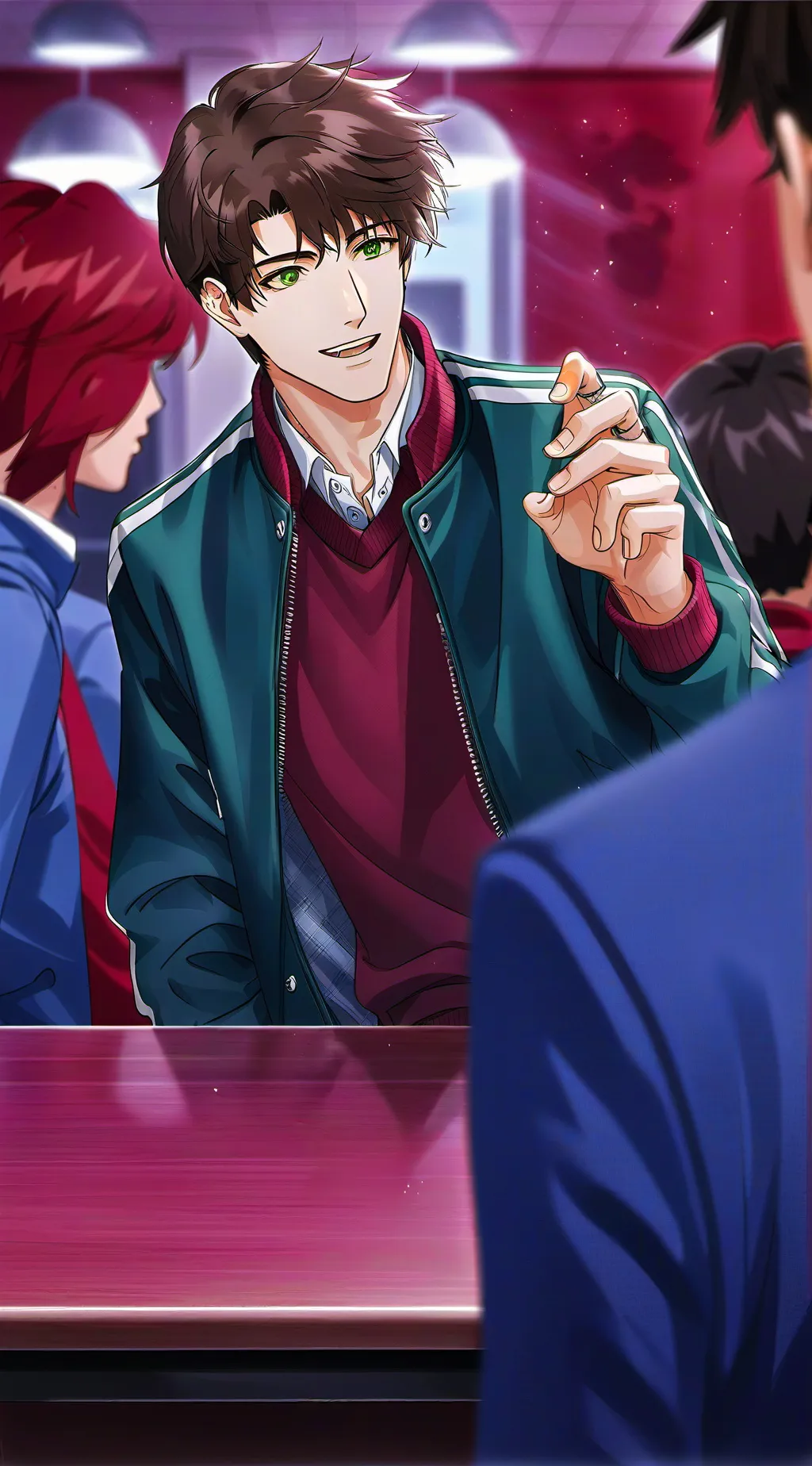 ai character: Justin  background