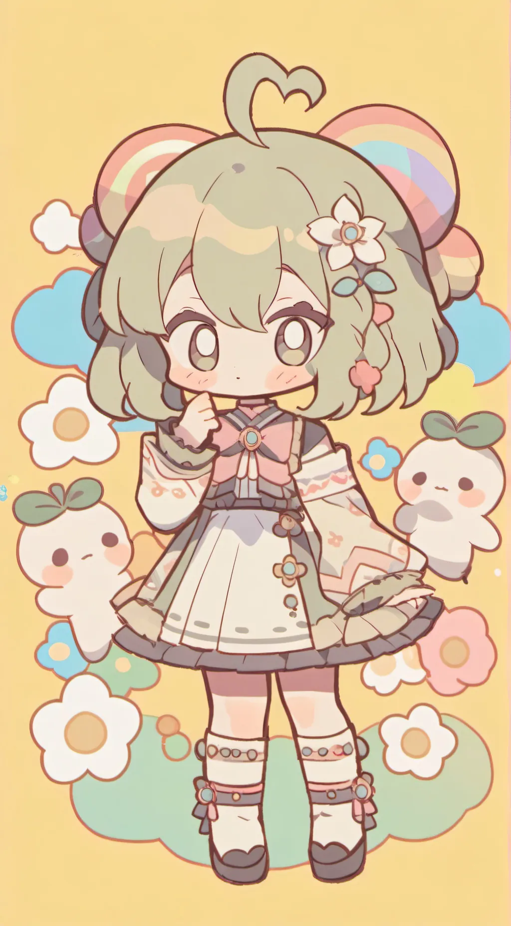ai character: cottonflower background