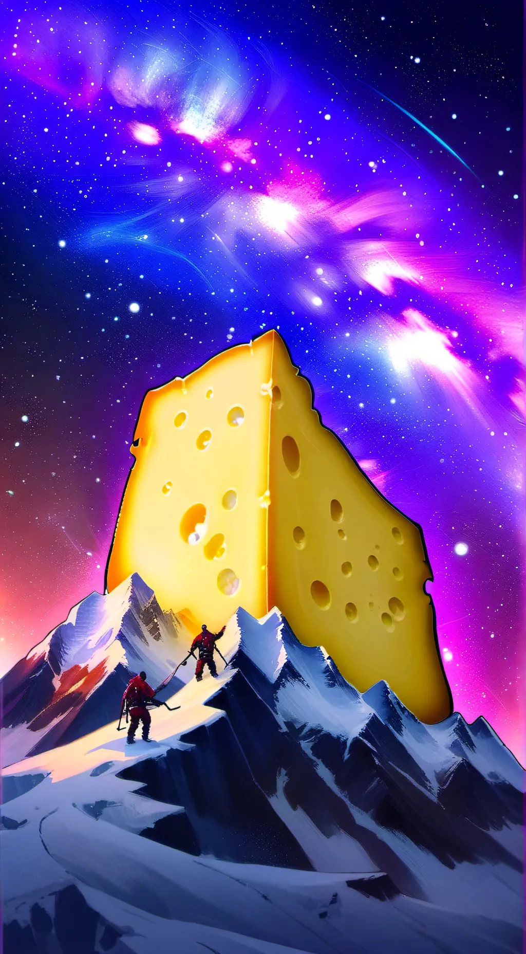 ai character: giant cheese man  background
