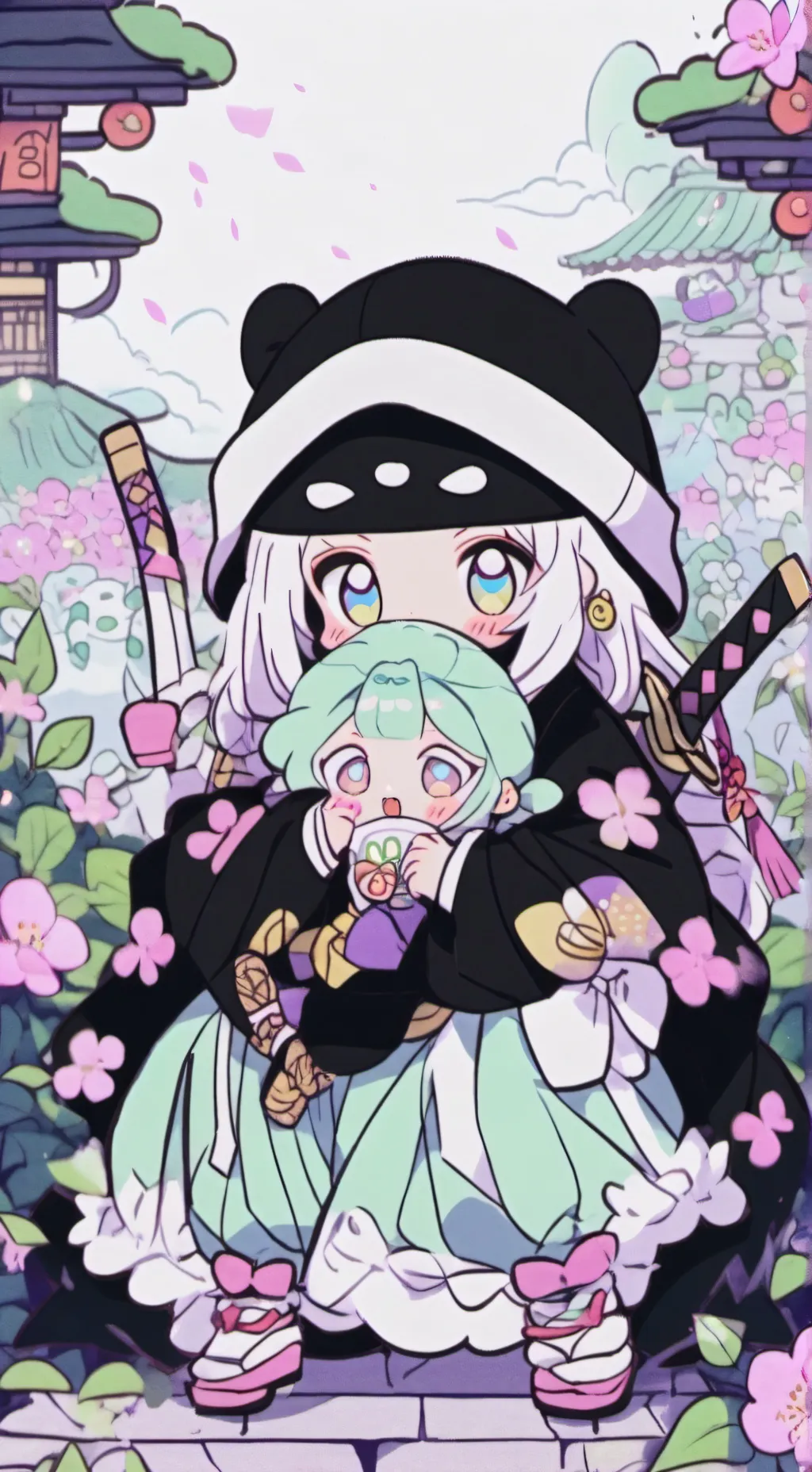 ai character: kny girls background
