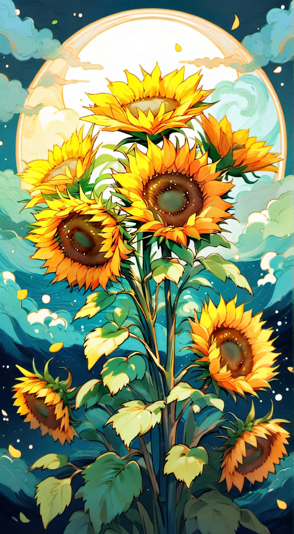 ai character: Flowers background