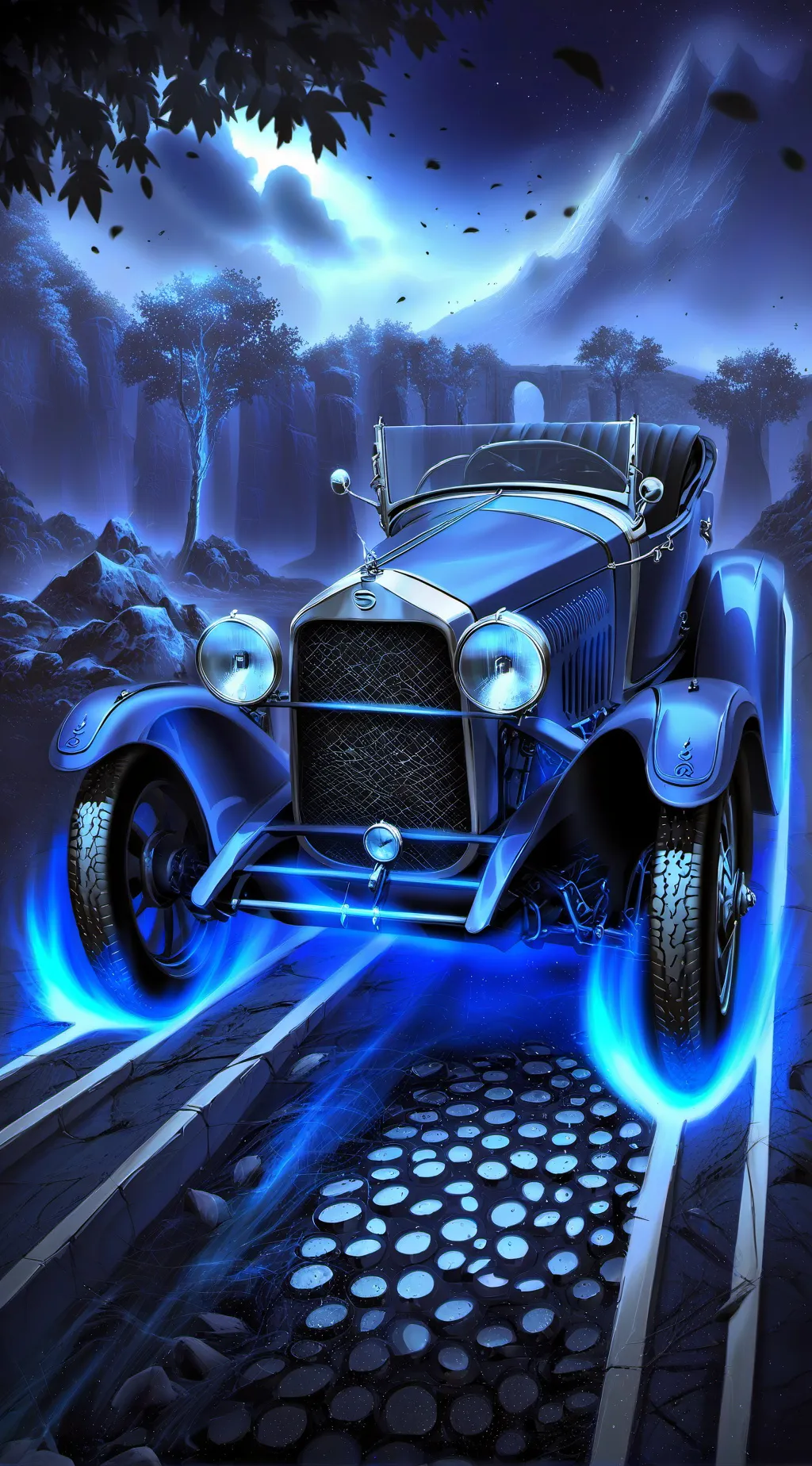 ai character: Geisterauto background
