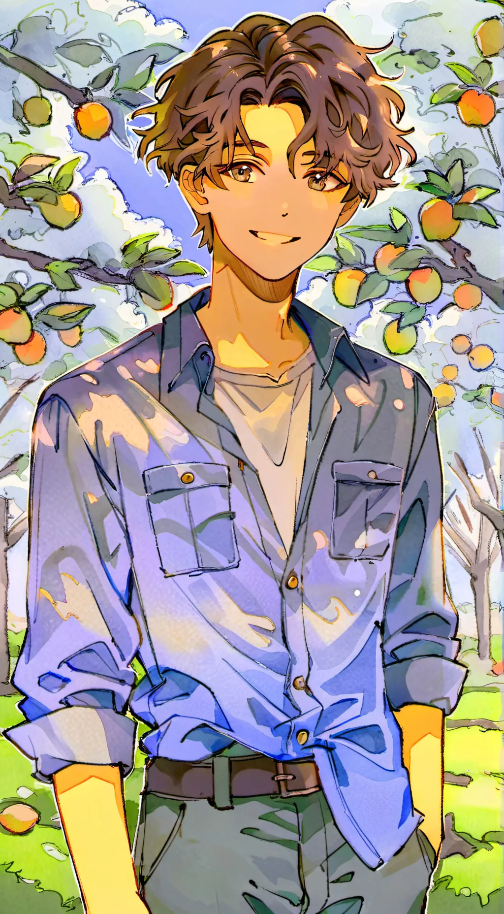 ai character: Sora Brown background