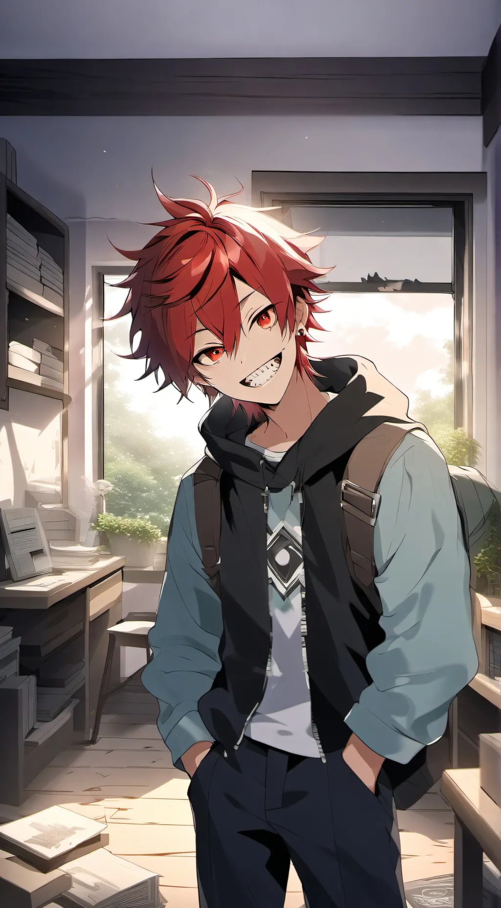 ai character: Kirishima  background
