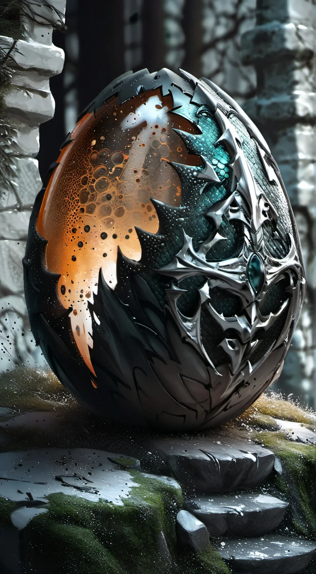 ai character: dragon egg background