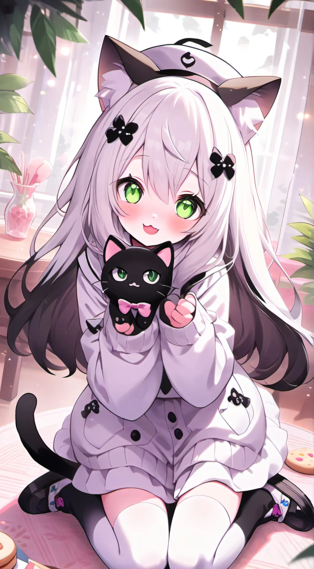 ai character: Peacock-Cat Spirit background