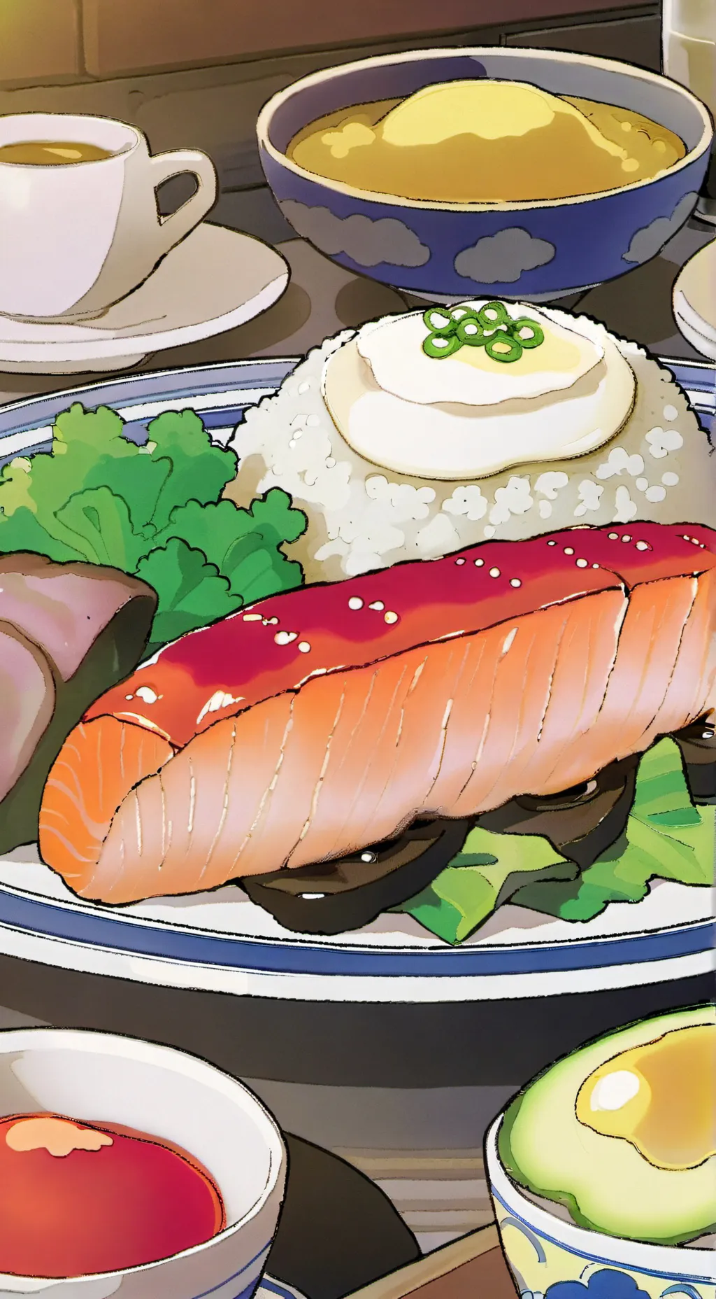 ai character: TADC fast food background