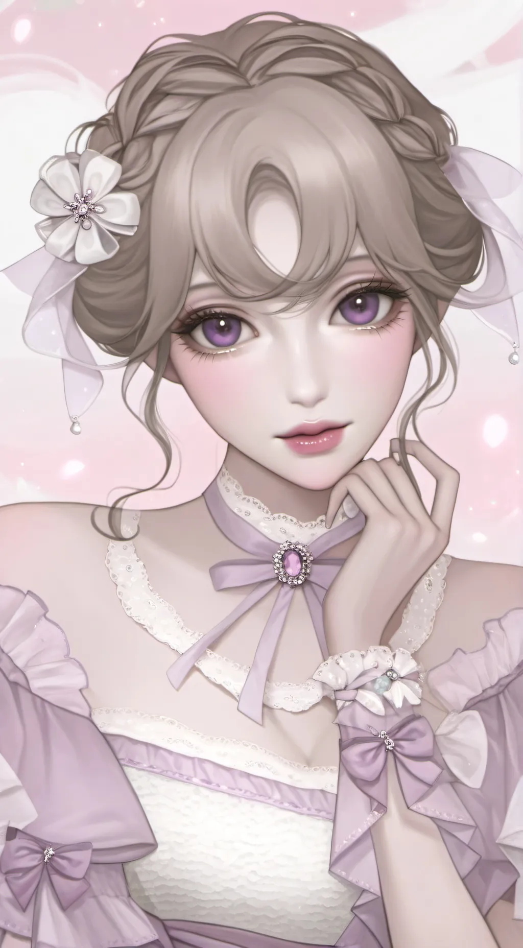 ai character: violette background