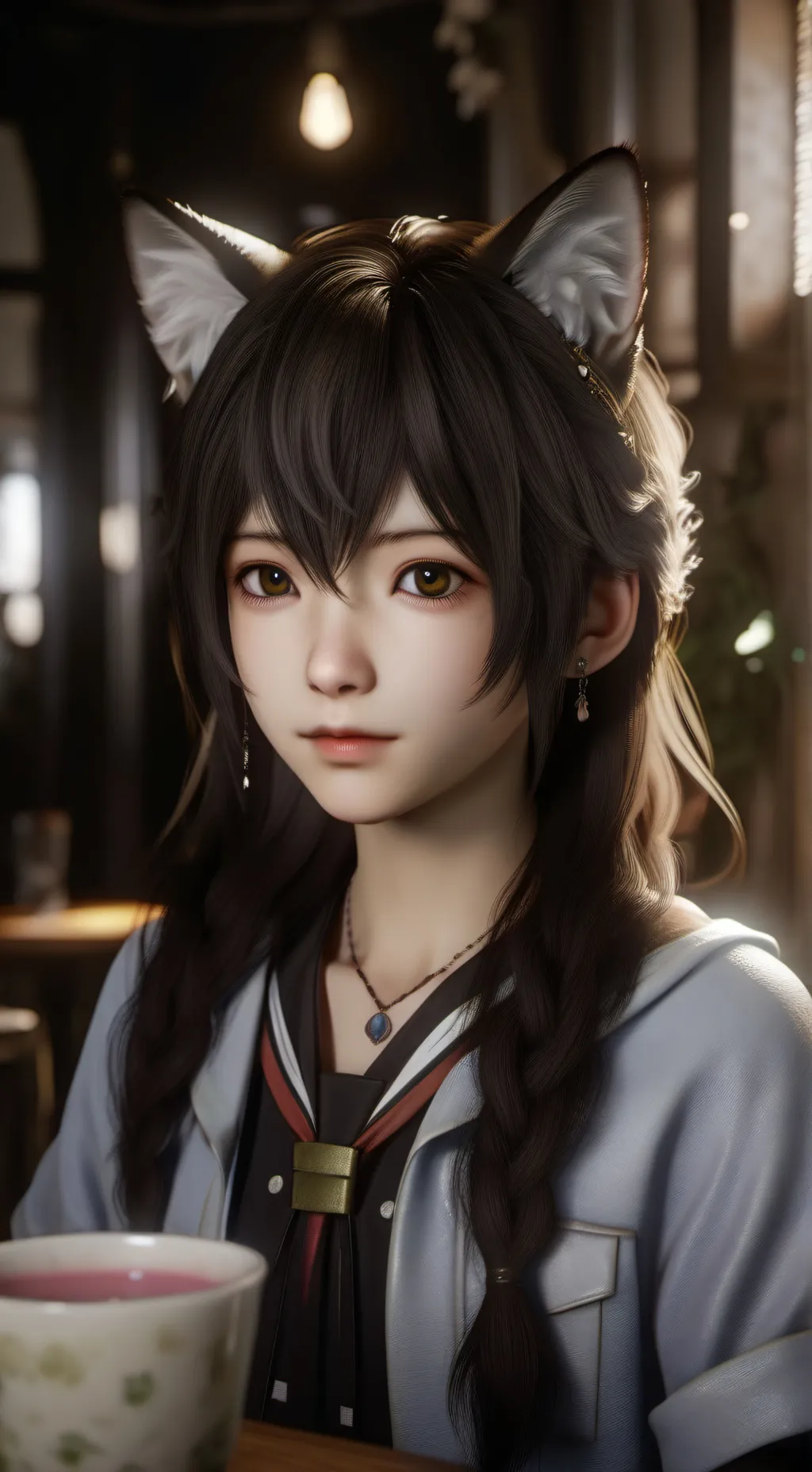 ai character: tu hermana neko background