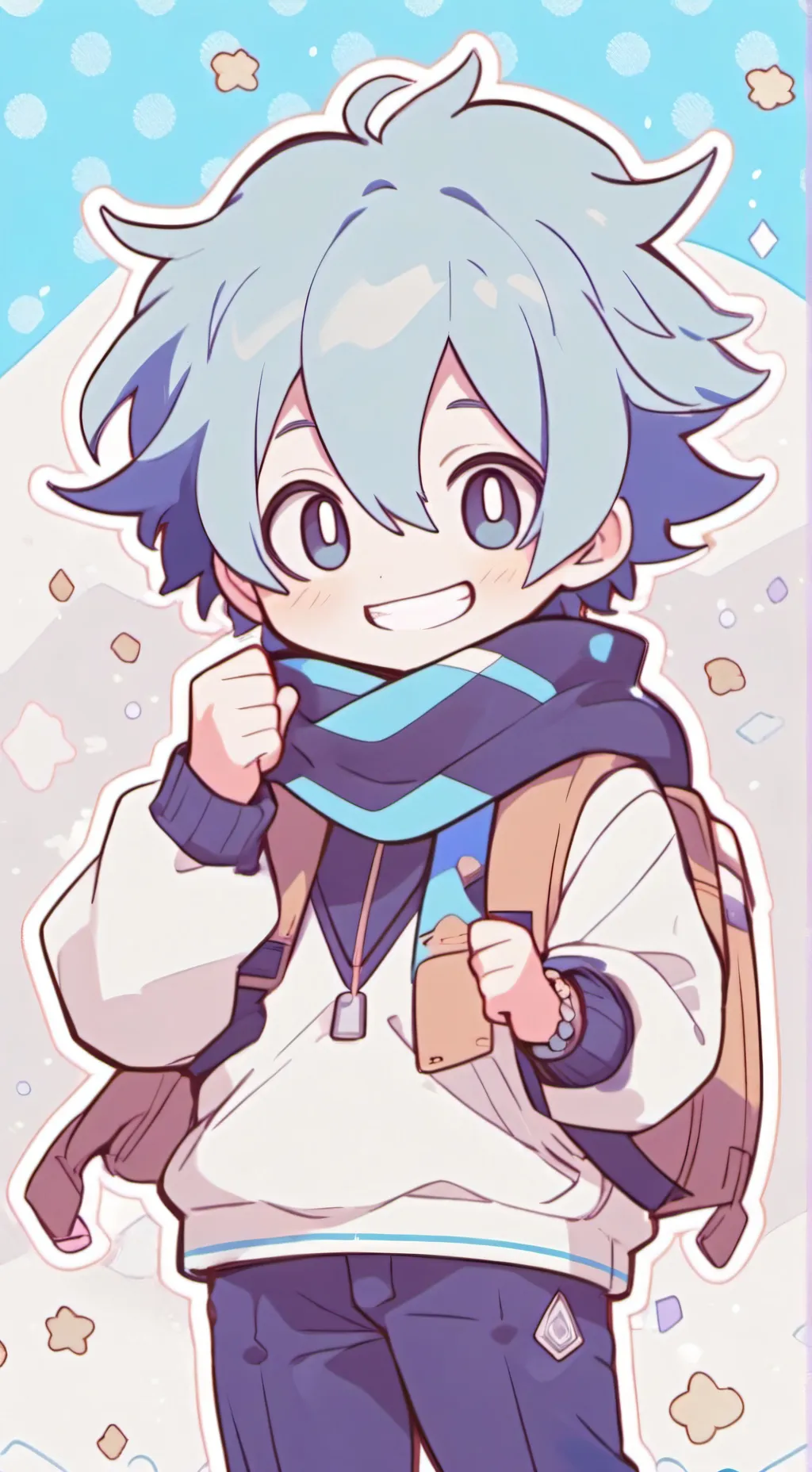 ai character: azure and two time background