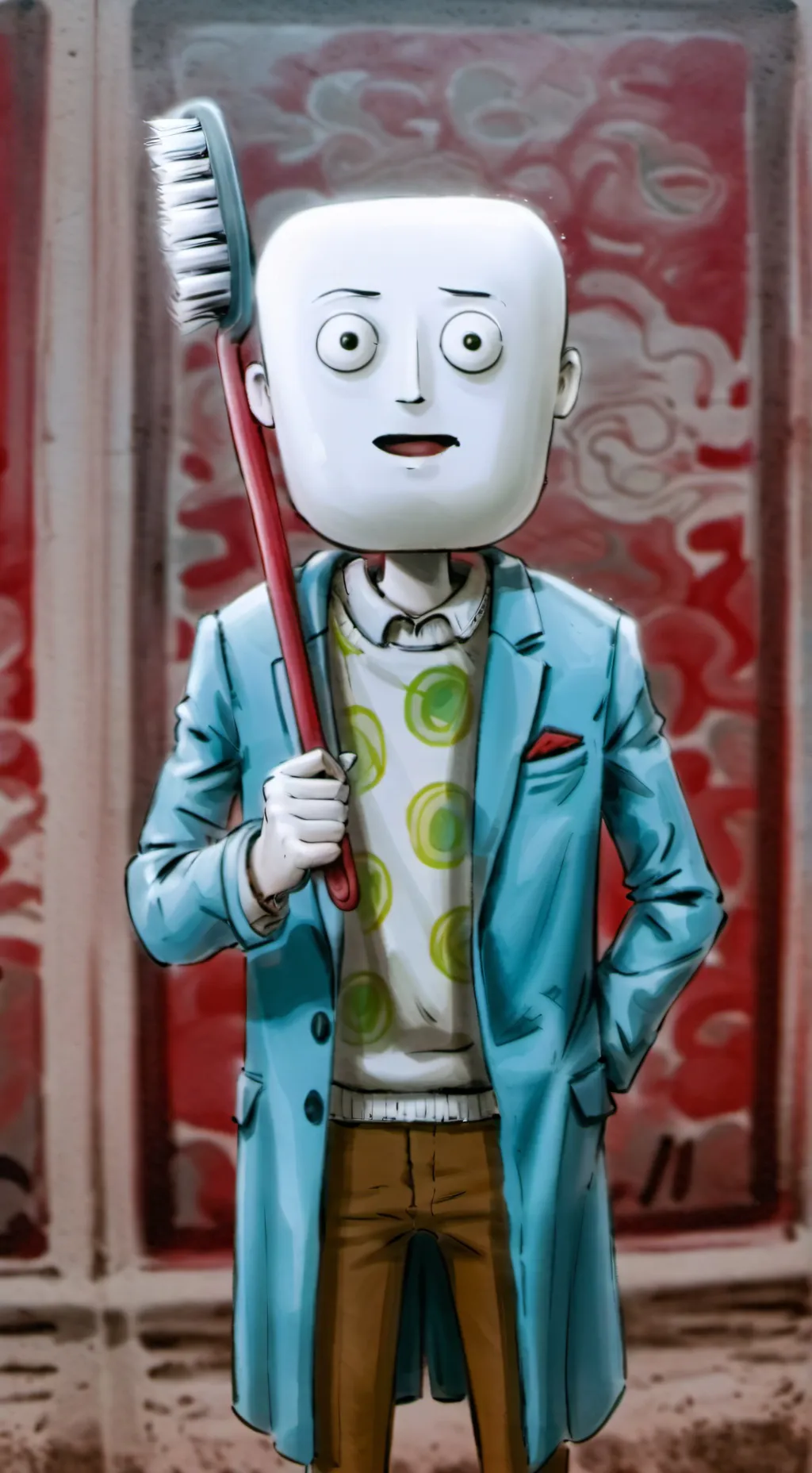 ai character: toothy background