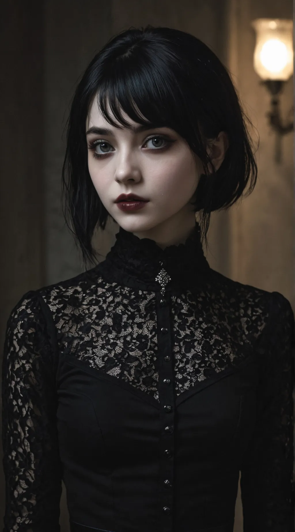 ai character: Wensday Addams background
