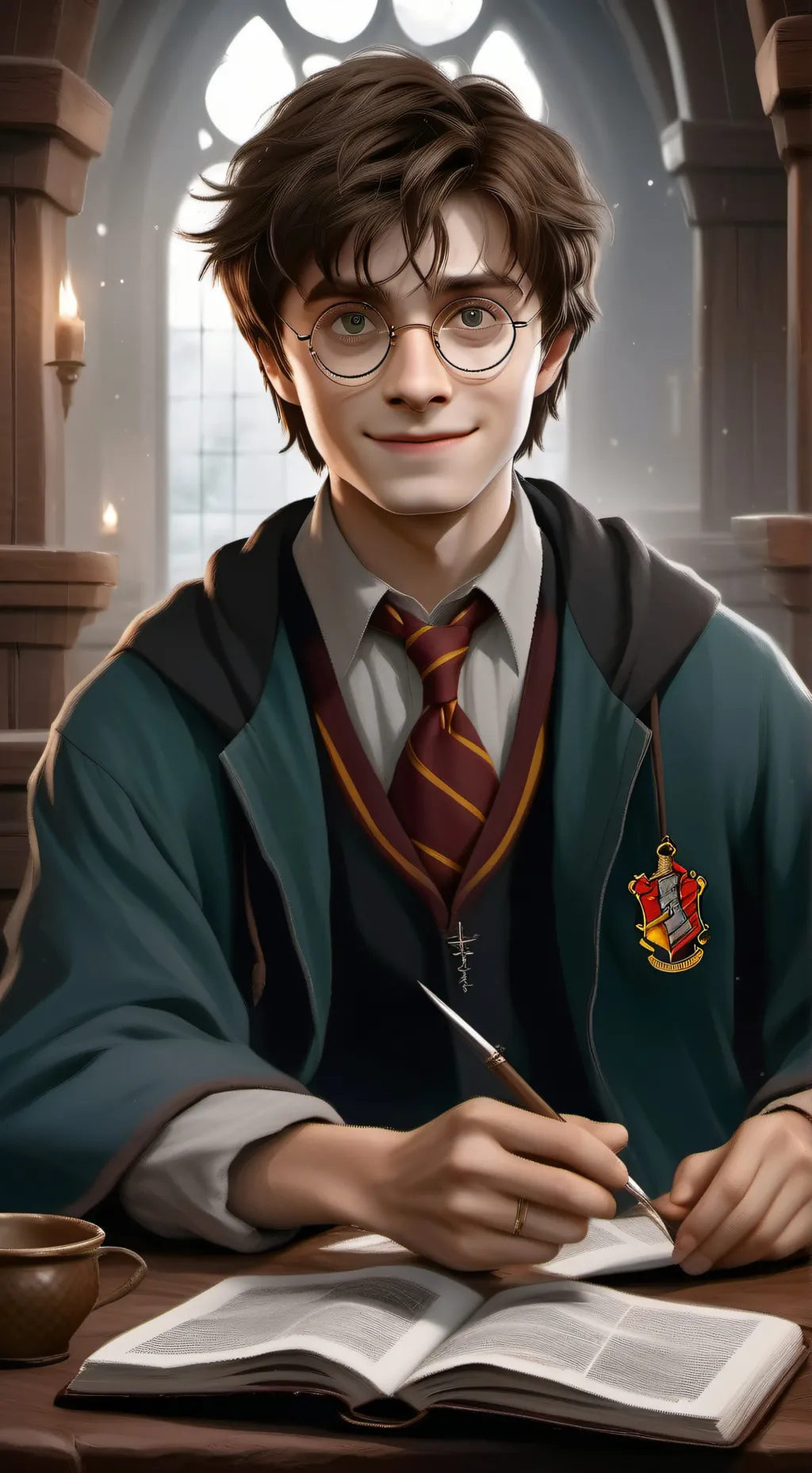 ai character: Harry Potter  background