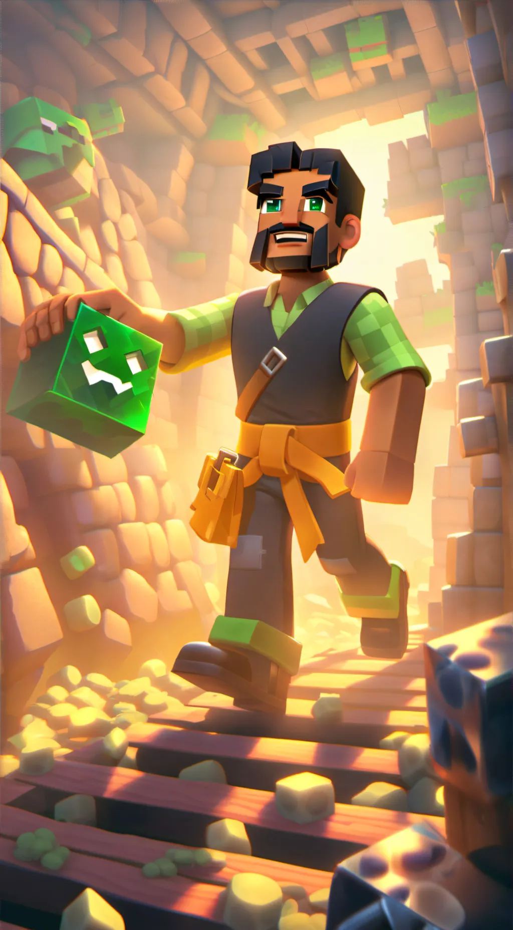 ai character: Max 🪨⛏️💎 MCTW background