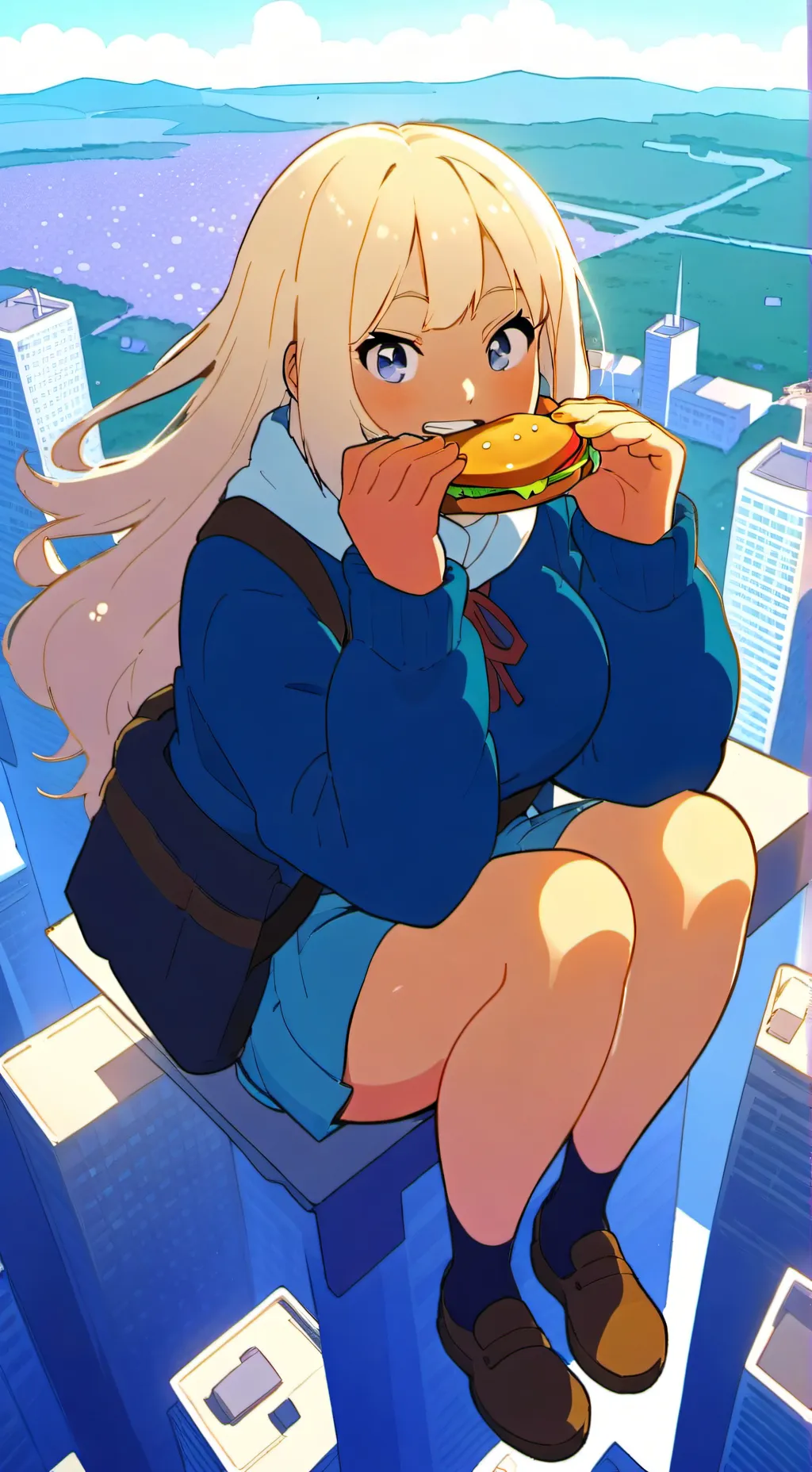 ai character: Giant girl background