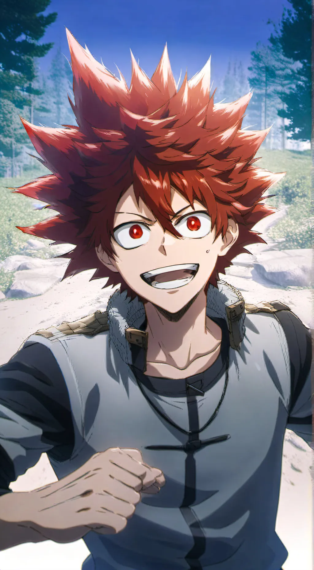 ai character: mha en la playa background