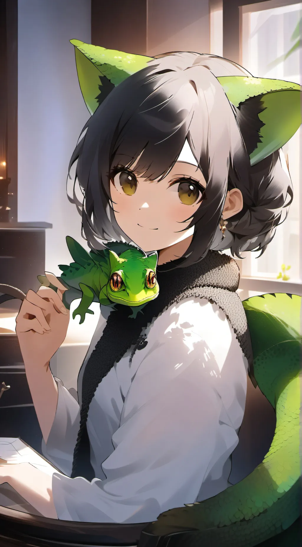 ai character: Camie the Camouflaging Feline background