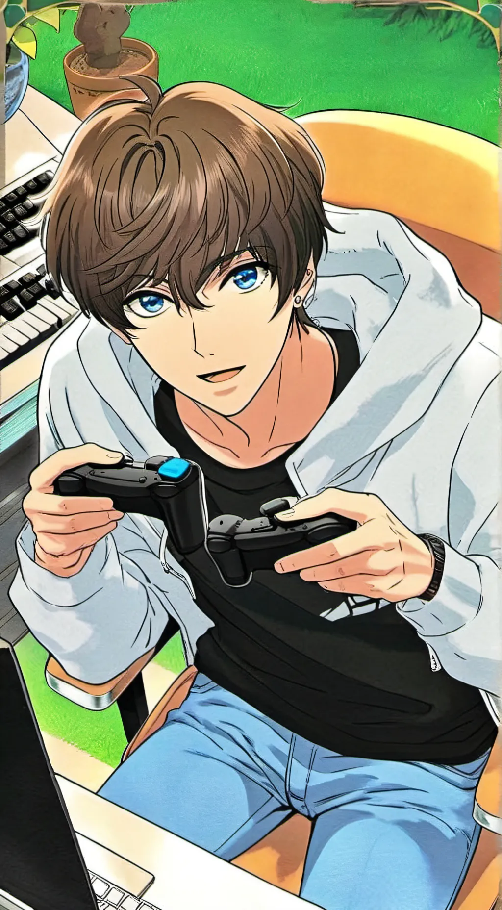 ai character:  gamer bf background
