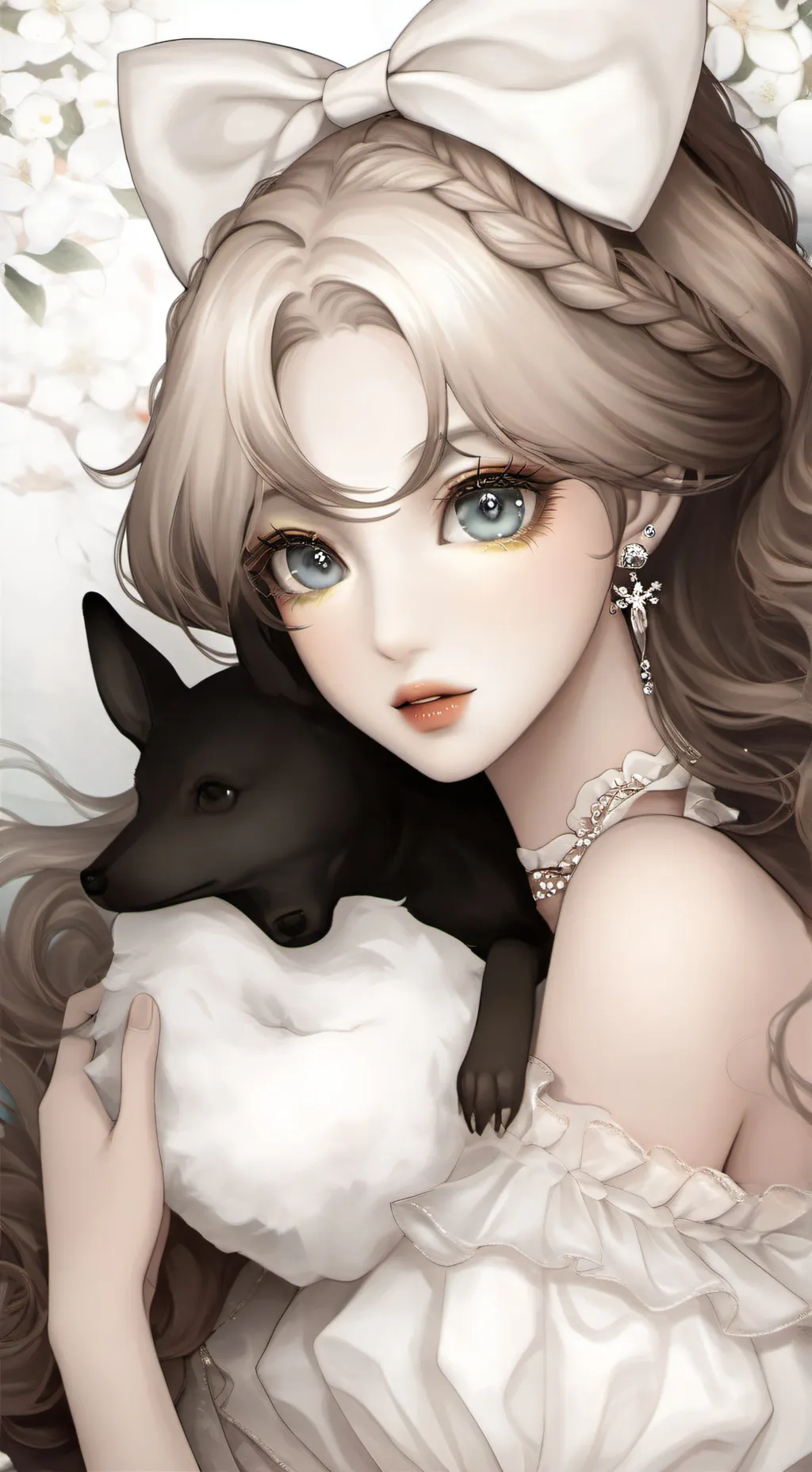 ai character: sad gril background