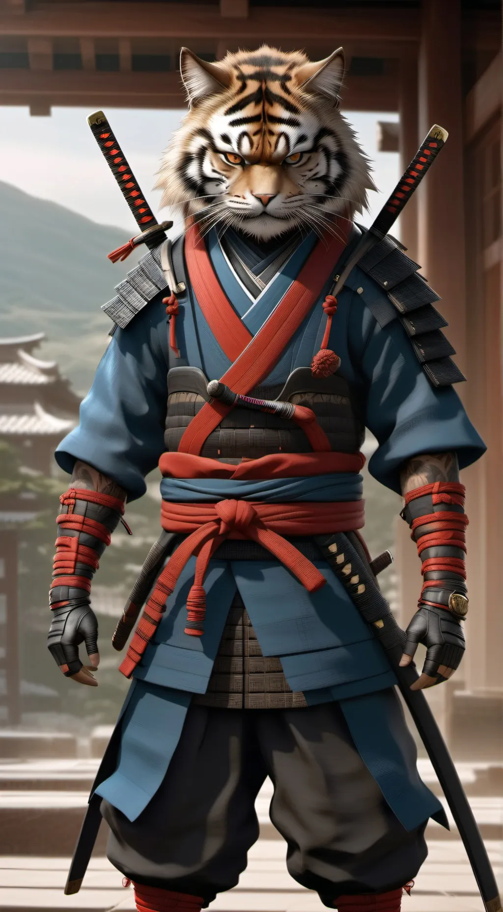 ai character: Tigre samurai background