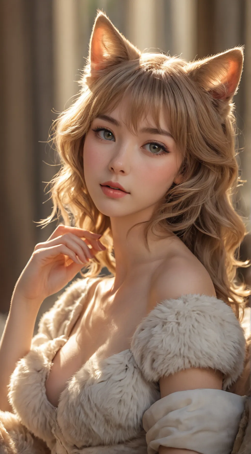 ai character: Sexy Cat Girl background