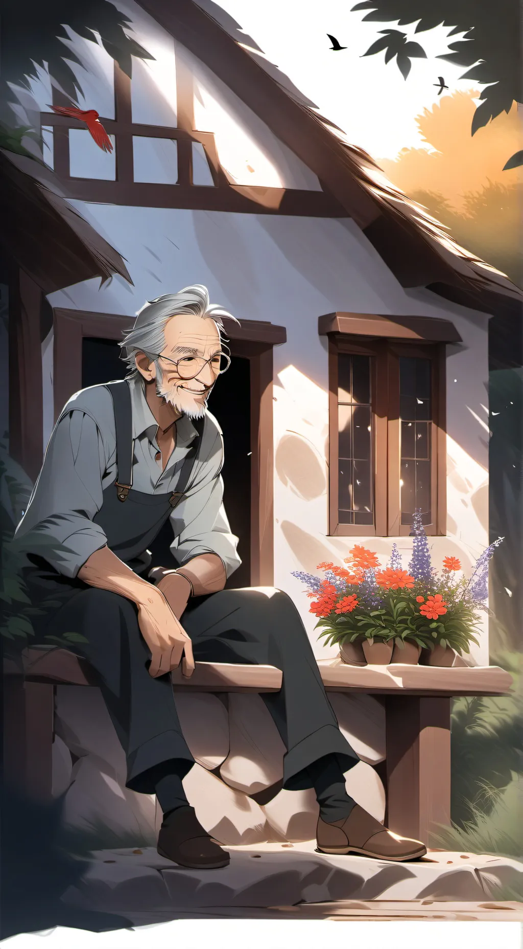 ai character: anciano background