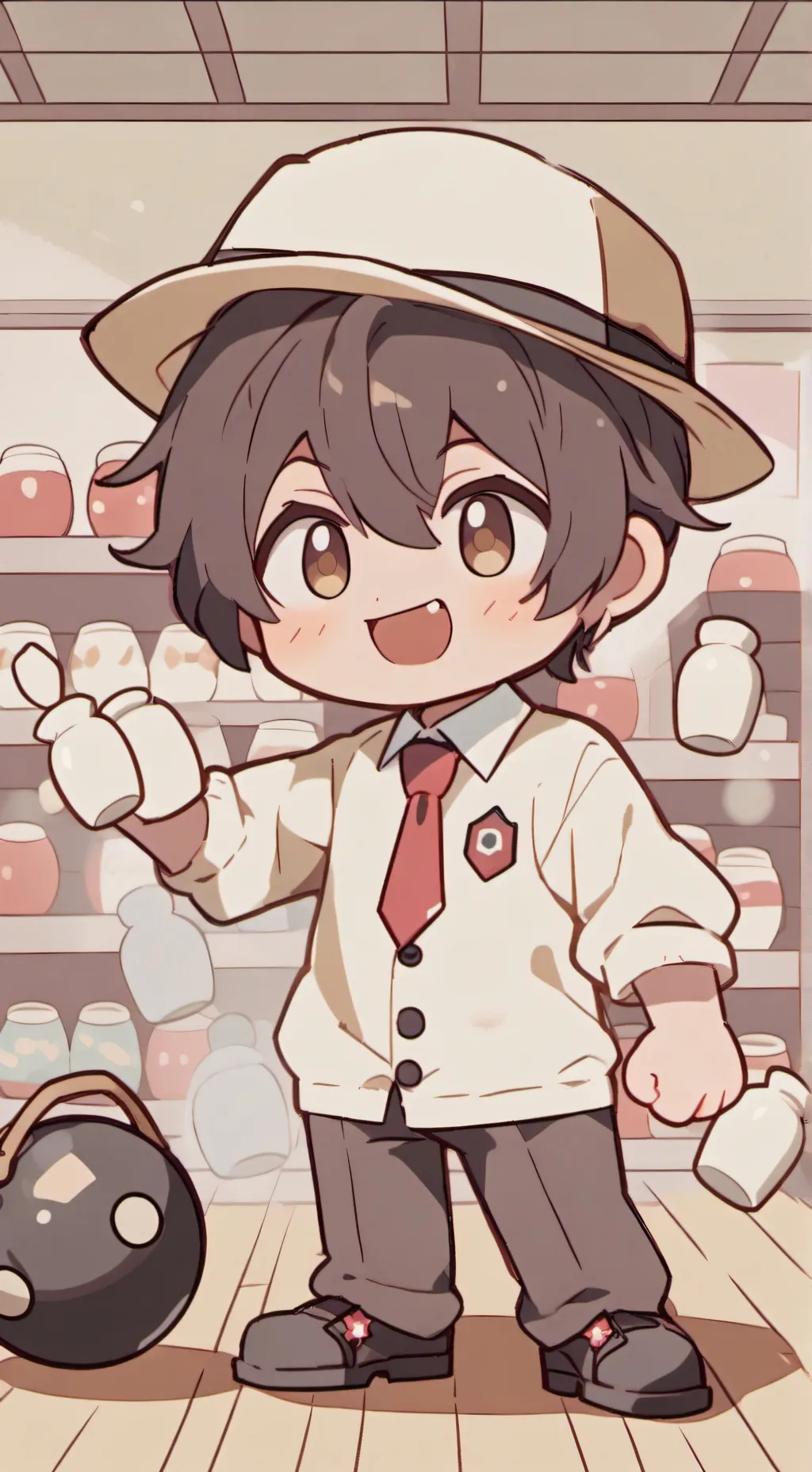 ai character: shrimpo background