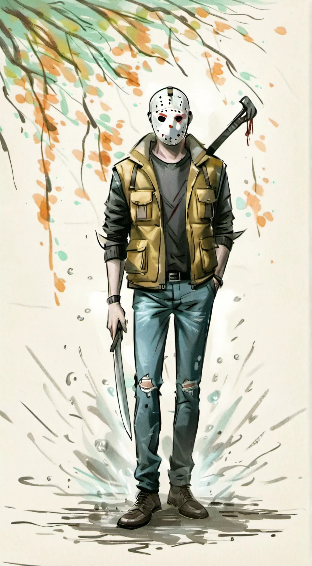 ai character: scared city background