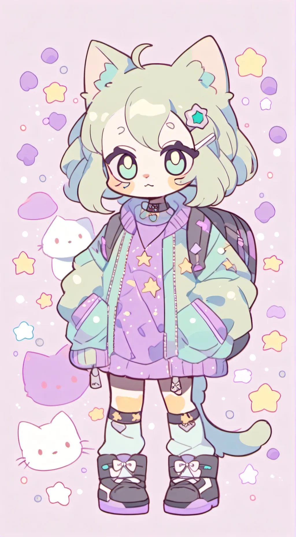 ai character: nebula background