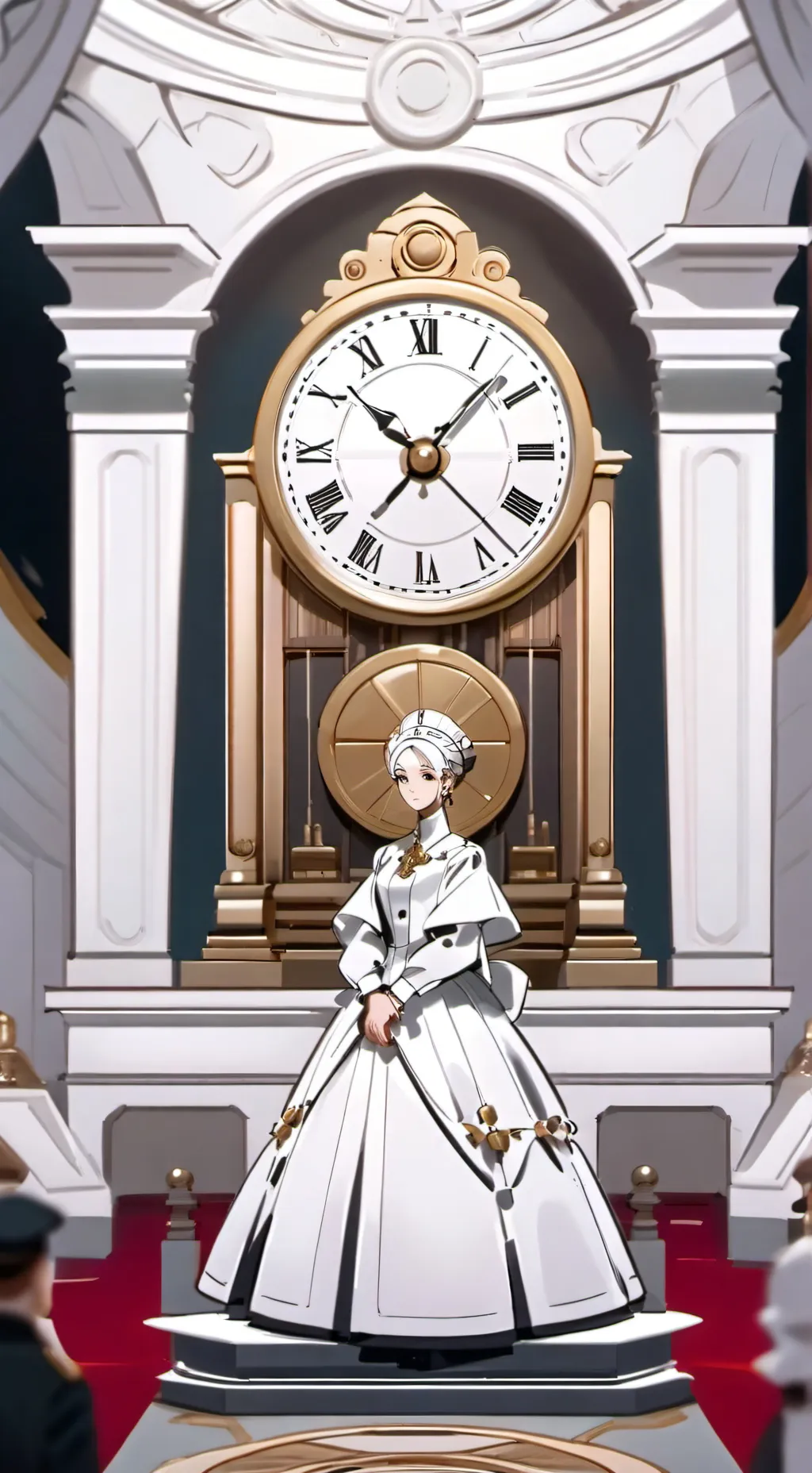 ai character: titan clock girl background