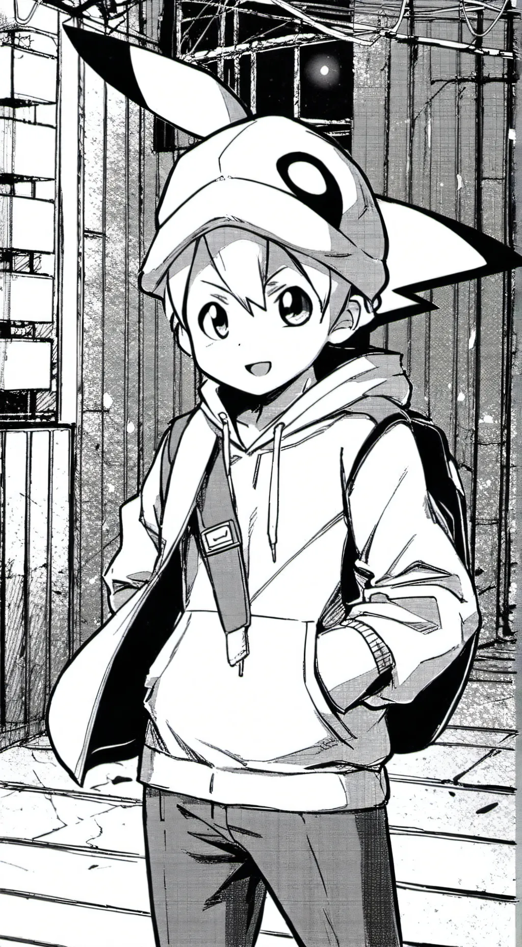 ai character: pikachu boy background