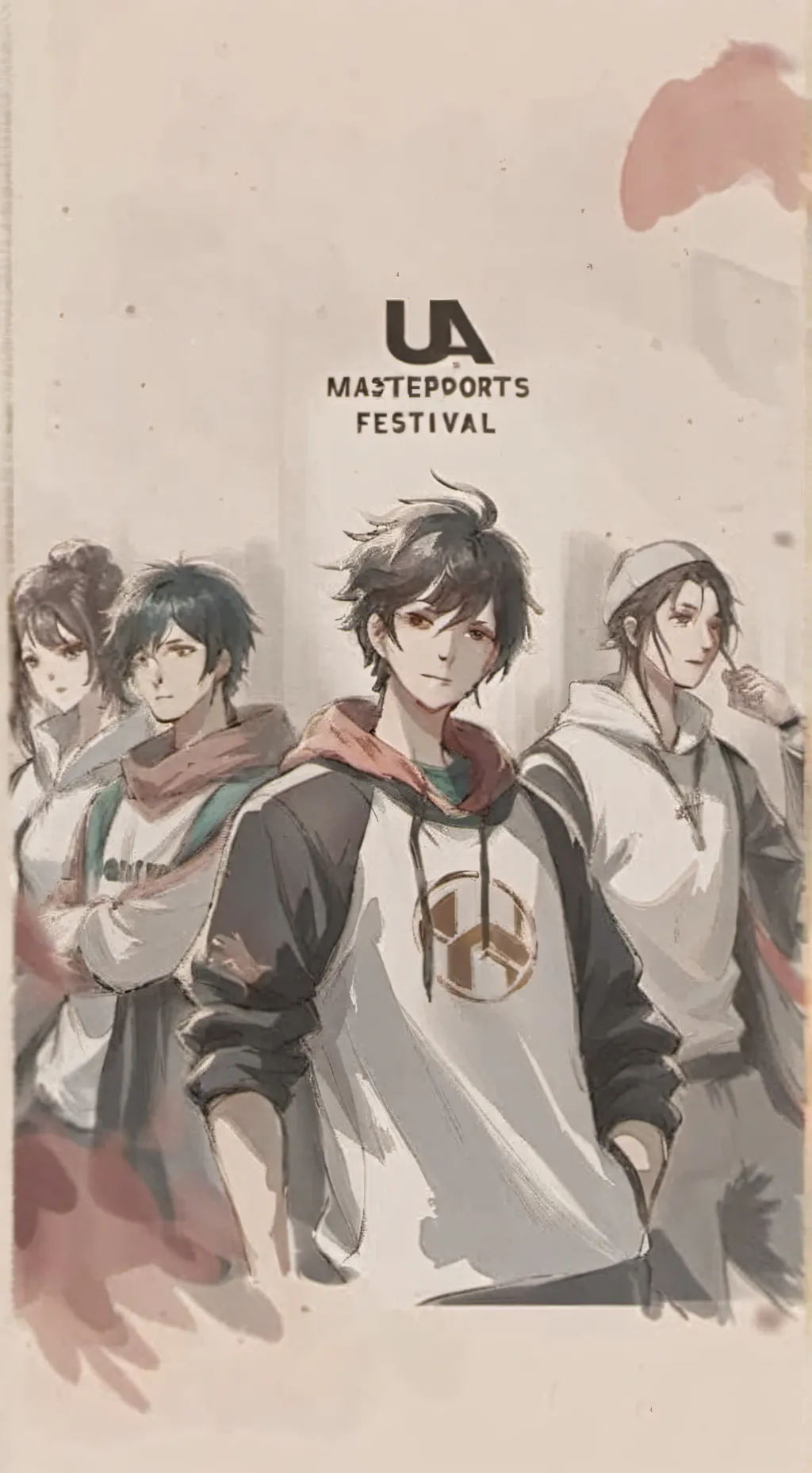 ai character: Mha Sports fest background