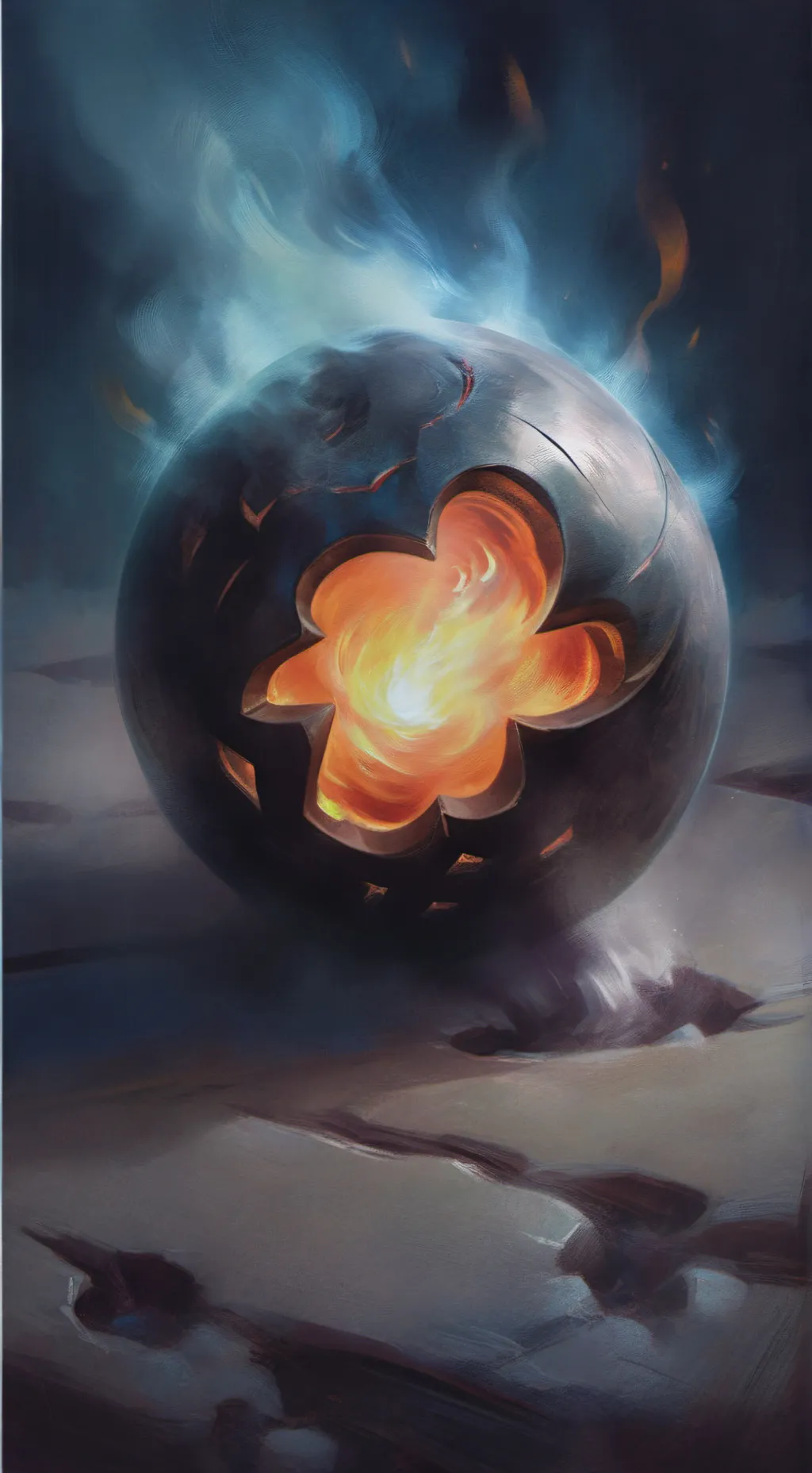 ai character: A ball of flame background