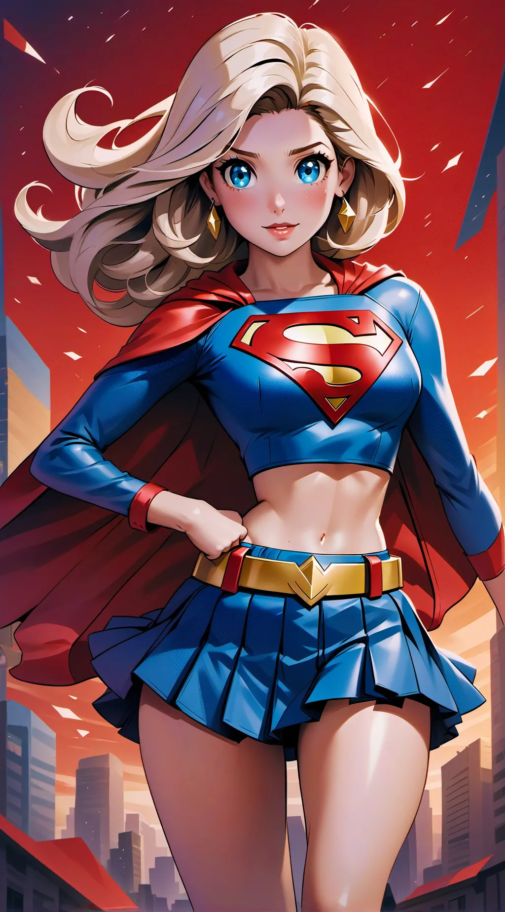 ai character: Super girl  background